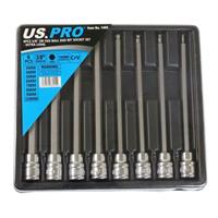 US PRO 8pc 3/8 Long Ball End Hex Allen Bit Key Sockets 3mm - 10mm 1495