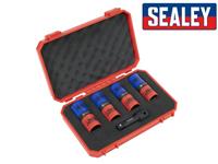 Sealey Impact Alloy Wheel Sockets Sleeved - Inc 1/2 Sizes for Swollen Nuts Caps