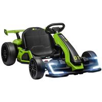 HOMCOM 24V Electric Ride On Go Kart for Kids with Adjustable Seat, Green