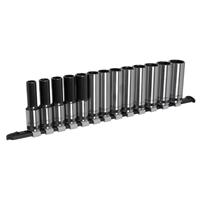 Sealey Deep Socket Set 1/2" Drive Premier Black 1/2" Drive 13pc AK7995