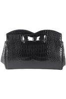 EMPORIO ARMANI BLACK LEATHER CLUTCH