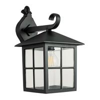Classic Matte Black Die-Cast Aluminium Metal Exterior Lantern Wall Light Fitt...