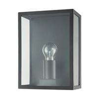 Modern Exterior Flush Wall Light Lantern in Matte Black with Clear Glass Pane...