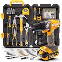 Hi-Spec 80 Piece 18V Drill Driver & Home Garage Tool Kit Set. Complete DIY