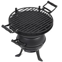 Cast Iron Grill Master with Adjustable Grill Height and Cast Iron Cooking Grid