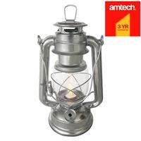 Hurricane Lantern LED Flickering Flame Effect Tent Light Storm Lamp + Batteries