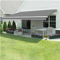 3m Retractable Awning Manual Outdoor Garden Canopy Patio Sun Shade Shelter Grey