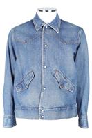 THE LETTERS BLUE MEN'S DENIM JACKET MEDIUM - M Regular