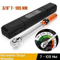 Torque Wrench 7 - 105Nm 3/8" Square Drive Reversible Ratchet Spanner Adjustable