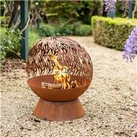 Fire Pit Garden Heater Bowl Outdoor Bronze Round Log Burner BBQ Patio Rusty
