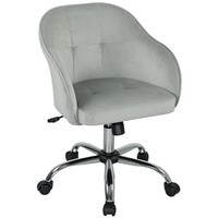 HOMCOM Vanity Chair for Desk, with Height Adjustable, Wheels, Grey