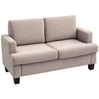 HOMCOM 138cm Chenille Loveseat: S-springs, Light Brown , Refurbished