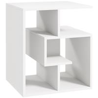 HOMCOM 3-Tier End Table: Open Shelves, Storage, White , Refurbished