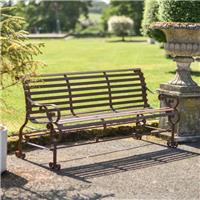 Ex-display Rustic Three Seater Outdoor Traditional Metal Garden Patio Park Bench