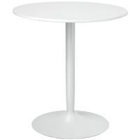 HOMCOM White Round Dining Table, Steel Base, Refurbished