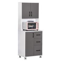 HOMCOM Kitchen Cupboard Storage Organiser, Microwave Cabinet, Grey , Refurbishe