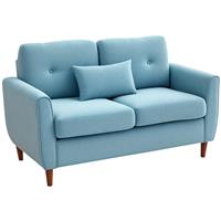 HOMCOM Chic Loveseat w/ Armrests, Light Blue , Refurbished