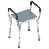 HOMCOM Rust-Free Aluminium Bath Chair with Adjustable Height, Light Blue