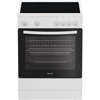 Indesit I6V3KMW/UK 60cm Free Standing Electric Cooker with Ceramic Hob White A