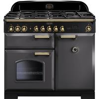 Rangemaster CDL100DFFSL/B Classic Deluxe 99cm Dual Fuel Range Cooker 5 Burners