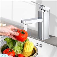 Countertop Modern Waterfall Bathroom Tap Basin Sink Mono Mixer Chrome Cloakroom
