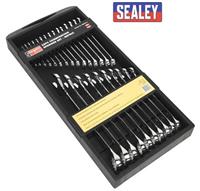 SEALEY SPANNER SET 25P METRIC 6MM - 32MM COMBINATION WRENCH RING OPEN S0564