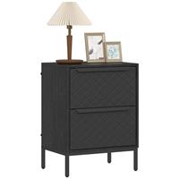 HOMCOM Chest of Drawers, 2 Fabric Drawer Dresser, Aluminium Handles, Black