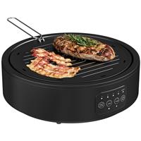 HOMCOM Electric Ceramic Hob with Grill Plate with 4 Heat Levels for All Type