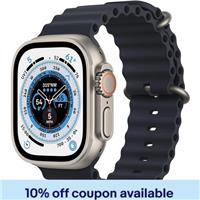 Apple Watch Ultra 49mm Titanium Case, GPS + LTE Midnight Ocean Band Good
