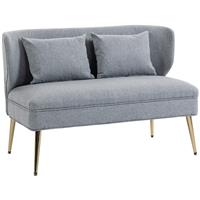 HOMCOM 2 Seater Sofa, Small Sofa with Wing Back, Thick Seat Grey Refurbished