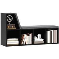 HOMCOM 2 Tier Bookcase w/ Removable Cushions Storage Cabinet Refurbished