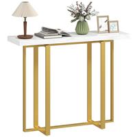HOMCOM Modern Slim Long Accent Sofa Side Table for Hallway, White Refurbished
