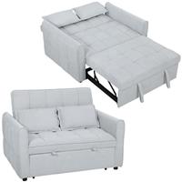 HOMCOM 2 Seater Sofa Bed, 3-in-1 Sleeper Sofa w/ Adjustable Backrest Refurbished