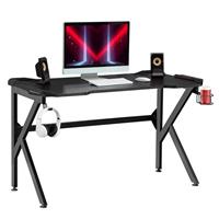 HOMCOM Spacious Gaming Desk Home Racing w/ Steel Frame Cup Headphone Refurbished
