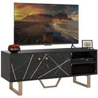 HOMCOM TV Unit for Living Room, TV Stand, Black Marble Refurbished