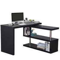 HOMCOM Modern Corner 360 Rotating L-Shaped Computer Desk Refurbished