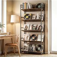 HOMCOM Anti-Slip Design 5-Tier Rustic Brown