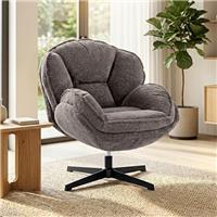 HOMCOM Accent Chair with Swivel for Living Room Grey Refurbished