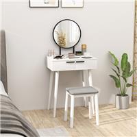 HOMCOM Dressing Table Vanity Set Make Up Desk with Mirror & Stool Refurbished