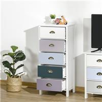 HOMCOM Chest of Drawers, 5 Drawer Storage Organizer Unit Bedroom Refurbished
