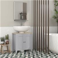 kleankin Bathroom Pedestal Under Sink Cabinet with Adjustable Shelf Refurbished