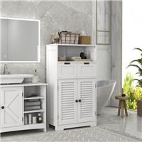 kleankin Freestanding Bathroom Storage Cabinet with Louvred Doors Refurbished