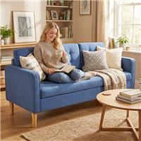 HOMCOM Modern 3 Seater Sofa with Hidden Storage and Rubber Wood Legs Refurbished