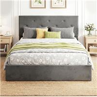 HOMCOM King Size Bed Frame Gas End Lift Under Bed Storage Refurbished