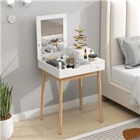 HOMCOM Dressing Table Vanity Desk Flip-up Mirror 2 Drawers Refurbished