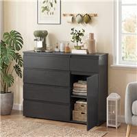 HOMCOM Chest Of Drawers, 5 Drawer Dresser with Soft-Close Cabinet Refurbished
