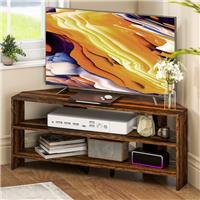 HOMCOM Corner TV Stand, TV Unit with Open Shelves for 47 Inch TV Refurbished