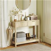 HOMCOM Modern Console Table with Fluted Panel Drawers Refurbished