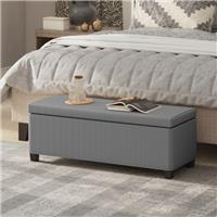 HOMCOM Storage Ottoman with Lid, 112cm Bench Chest Box, Refurbished
