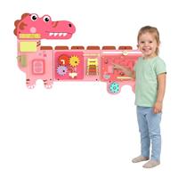 AIYAPLAY Busy Board Panels Wall Mounted Dinosaur, Pink
